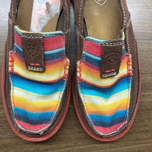 Boys Ariat Shoes Size 11 Western Aztec Southwest Poncho Cowboy Kids Slip On
